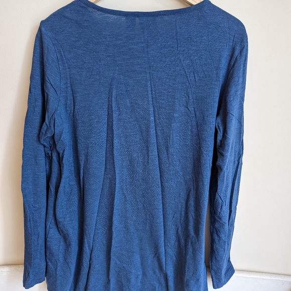 Chico's Blue and Bronze Embroidered Long Sleeve Top - Picture 3 of 3